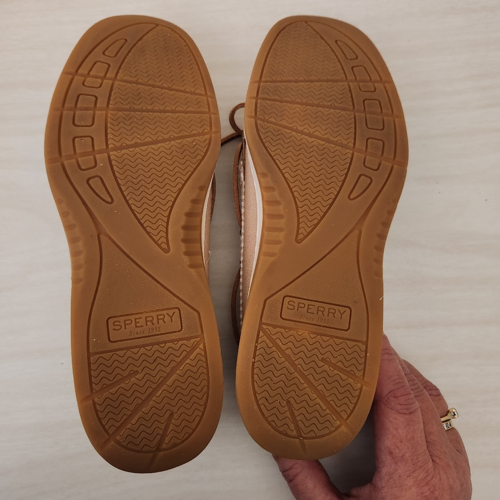 Sperry Angelfish Tan Boat Shoes Size 6.5M - Picture 9 of 12